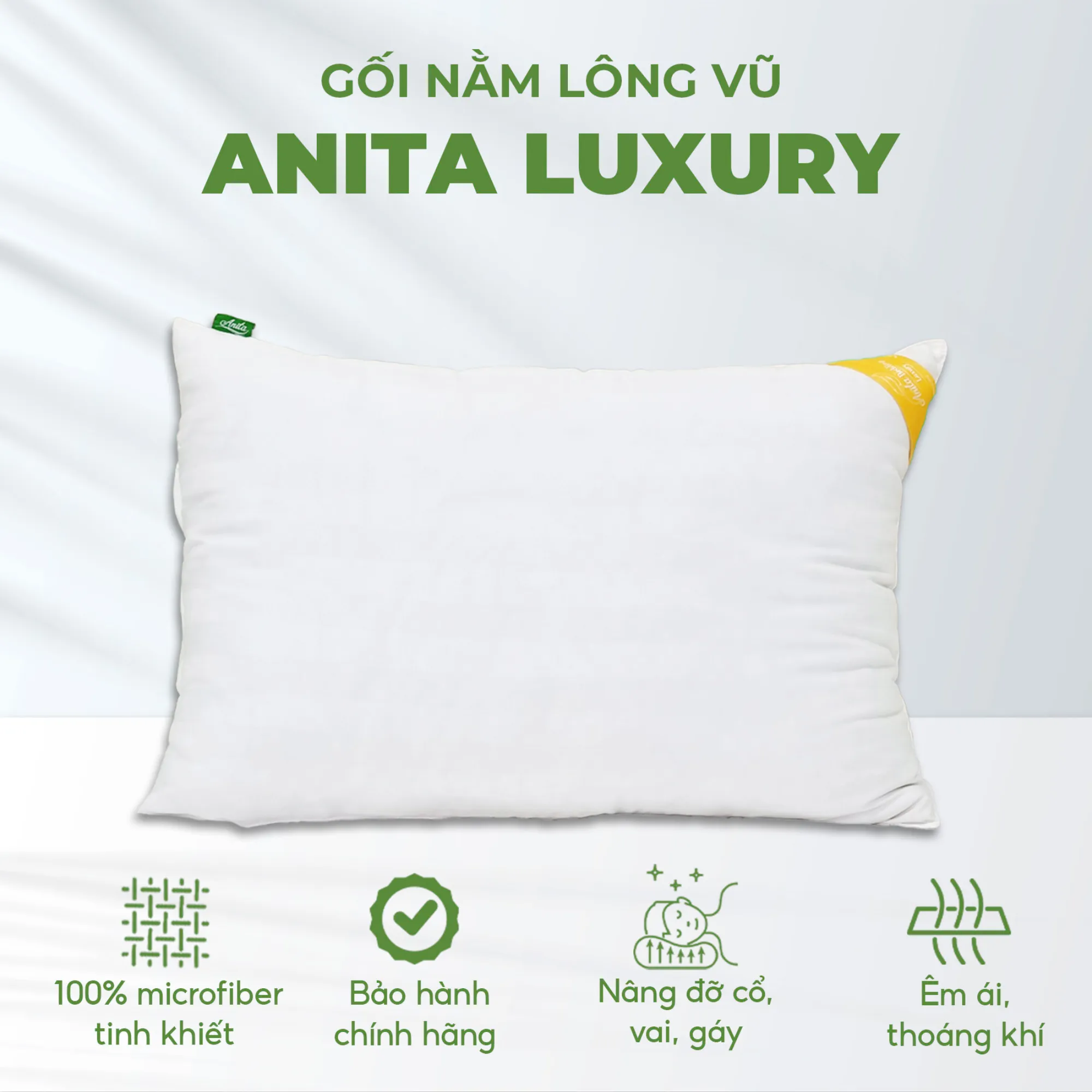 Gối Nằm Lông Vũ Anita Luxury